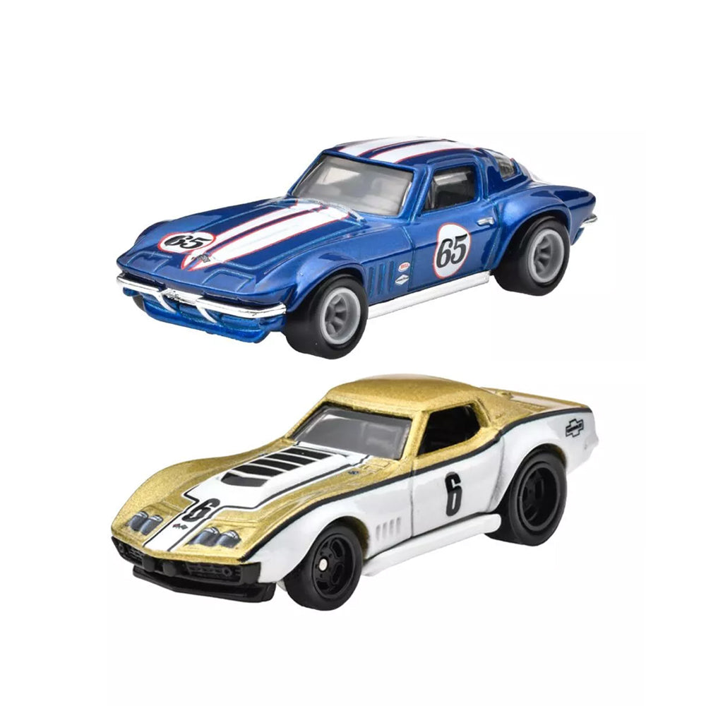 Hot Wheels Premiums Custom Corvette Stingray Coupe & 1969 Copo Corvette Car Set