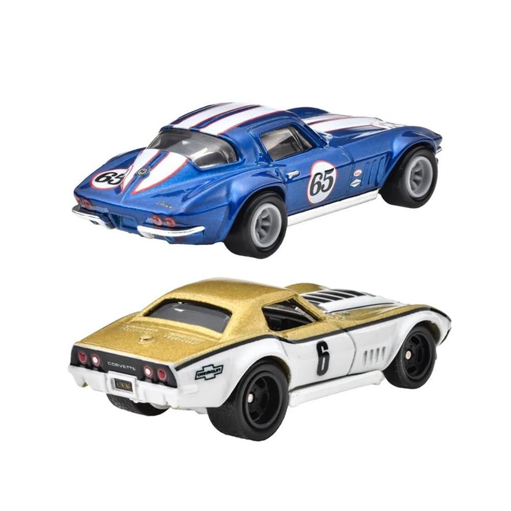 Hot Wheels Premiums Custom Corvette Stingray Coupe & 1969 Copo Corvette Car Set