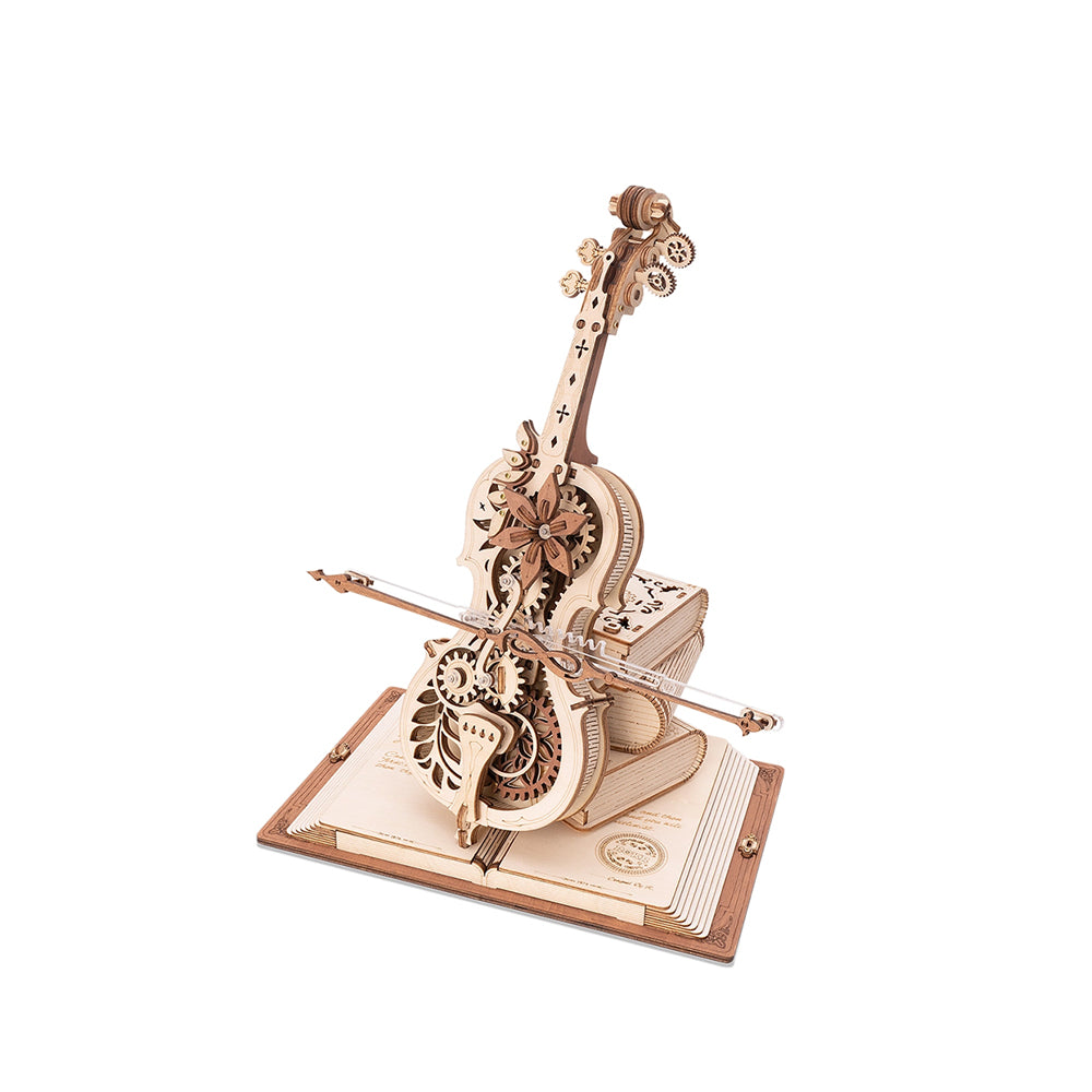 Rokr Music Box Magic Cello Mechanical 3D Wooden Puzzle DIY Model Kit