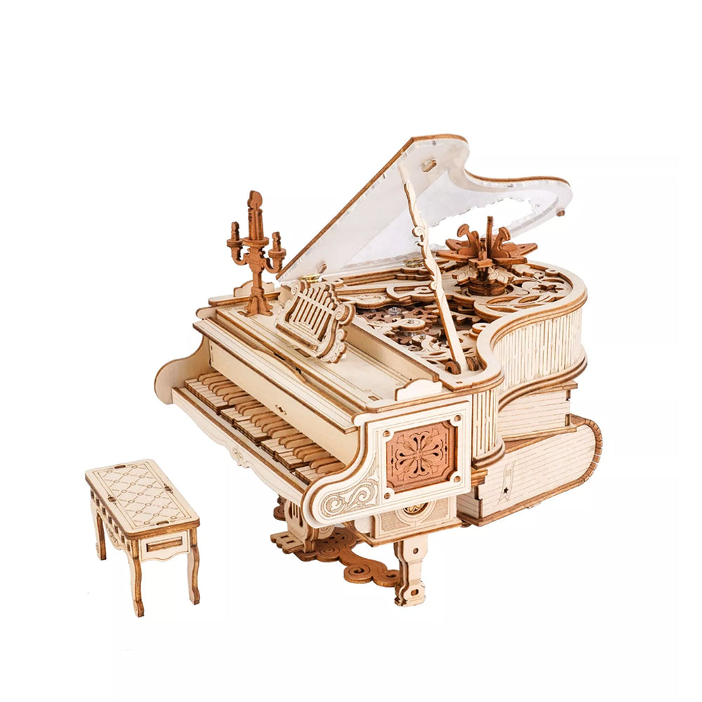 Rokr Music Box Magic Piano Mechanical 3D Wooden Puzzle DIY Model Kit