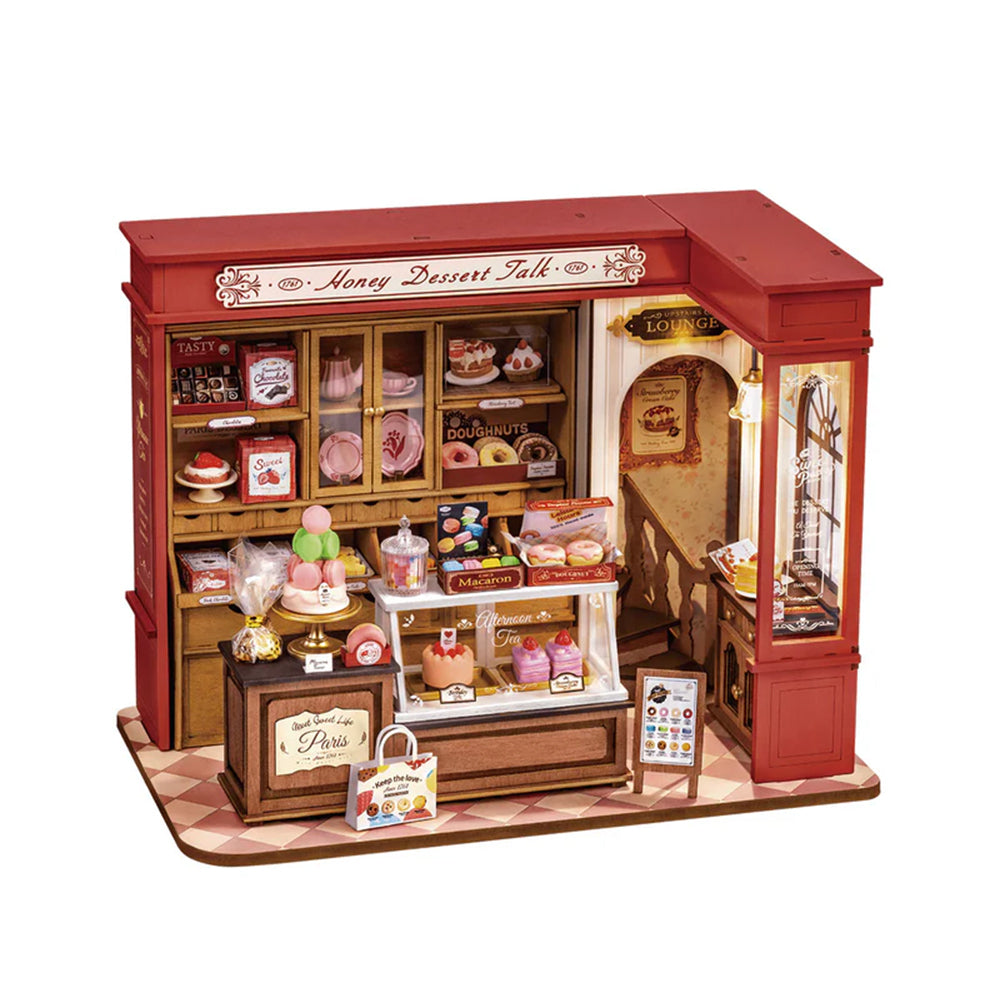Rolife Honey Dessert Talk With LED Light Dollhouse DIY Miniature House Model Kit