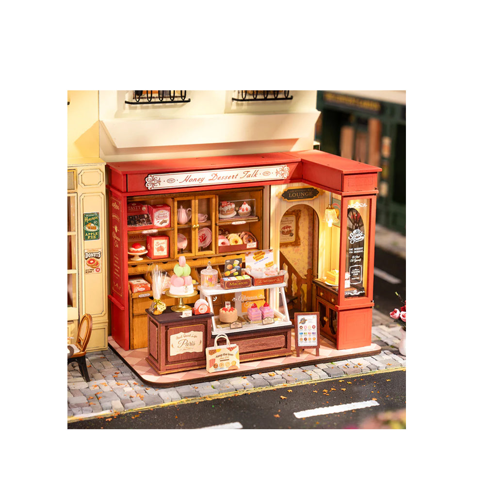 Rolife Honey Dessert Talk With LED Light Dollhouse DIY Miniature House Model Kit