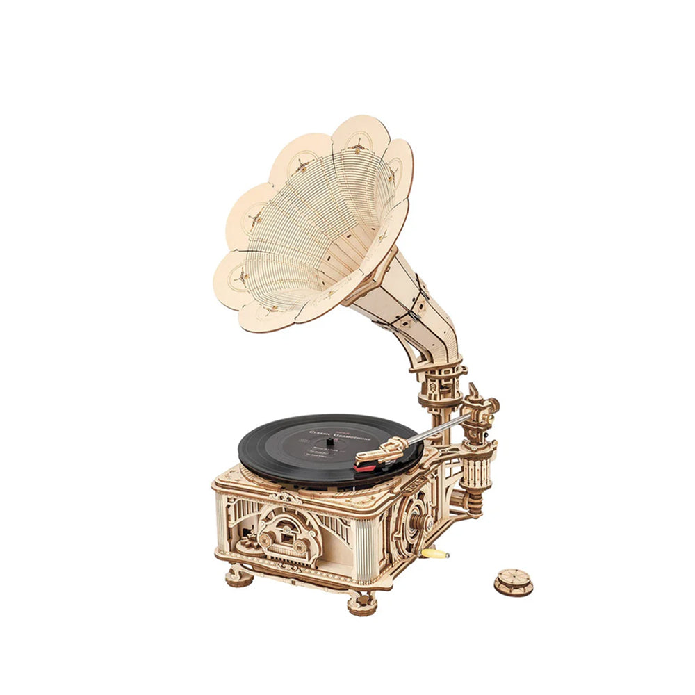 Rokr Classical Gramophone Mechanical Gear 3D Wooden DIY Model Kit