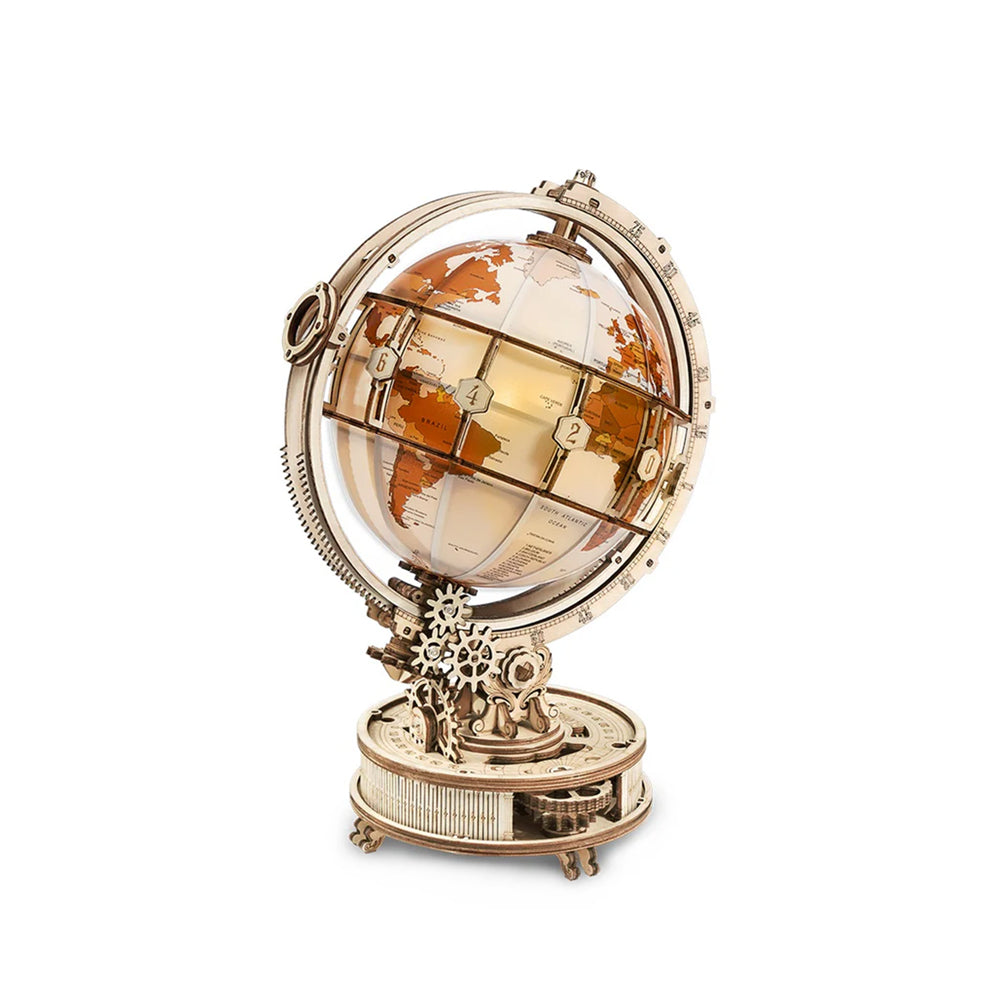 Rokr Luminous Globe With LED 3D Wooden Puzzle DIY Model Kit