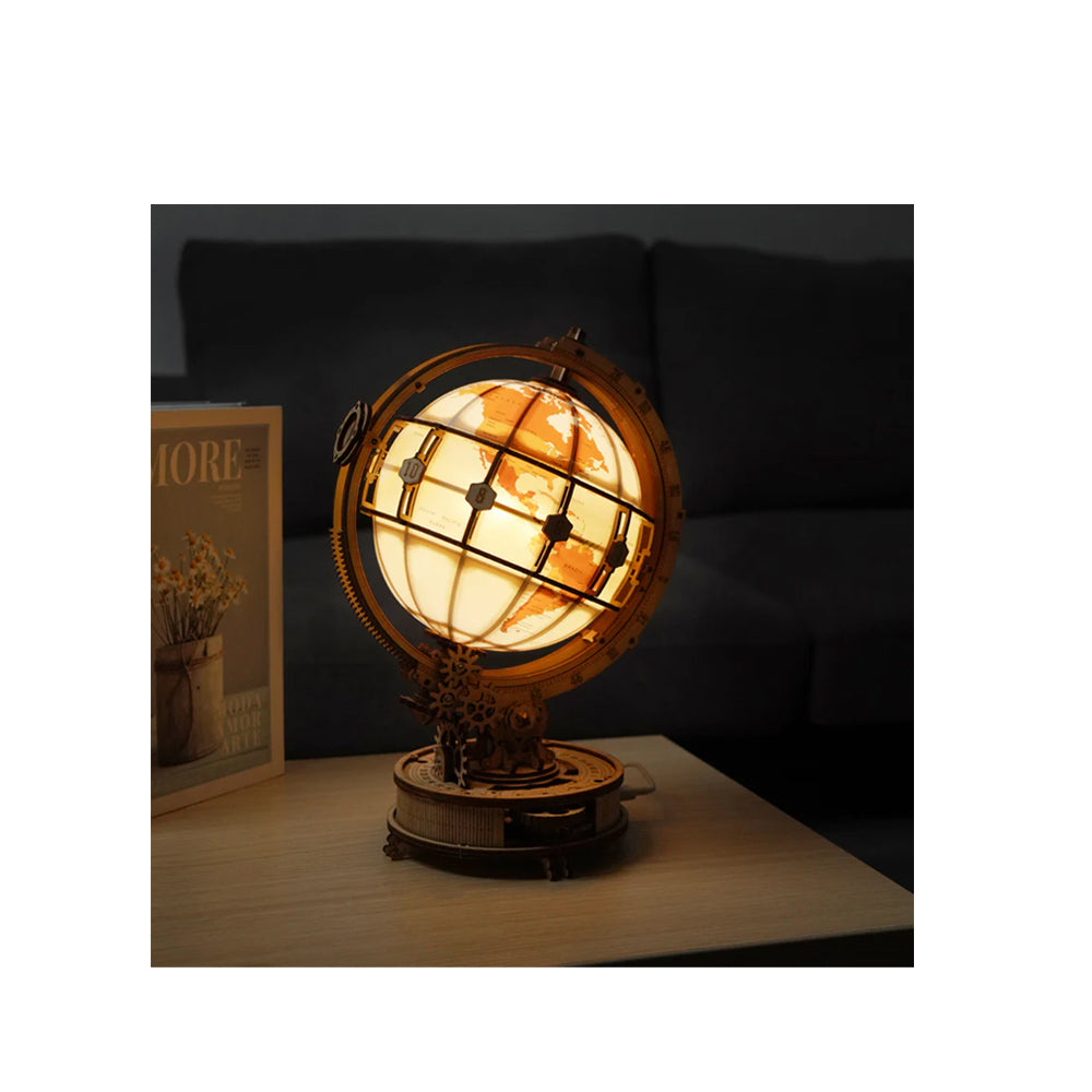 Rokr Luminous Globe With LED 3D Wooden Puzzle DIY Model Kit