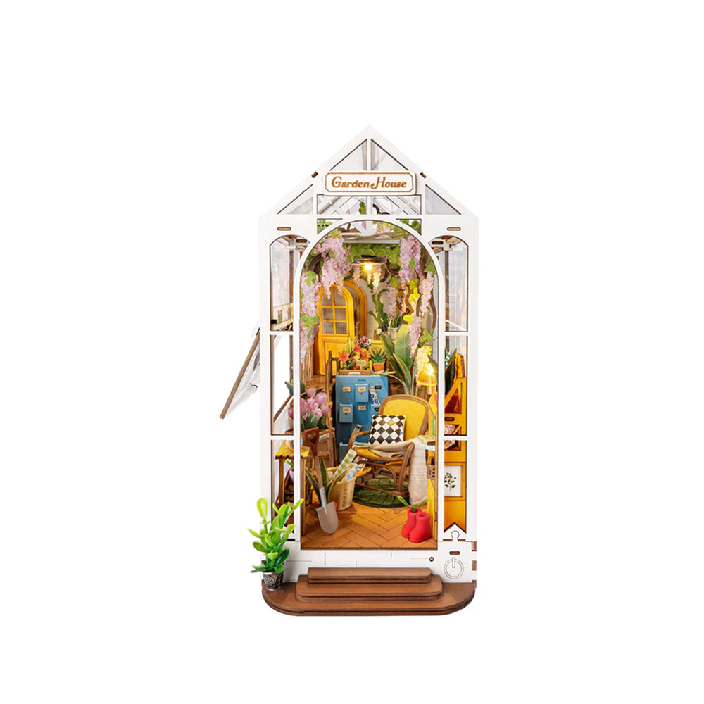 Rolife DIY Book Nook Kit Garden House With LED Light 3D Model Assembly Kit