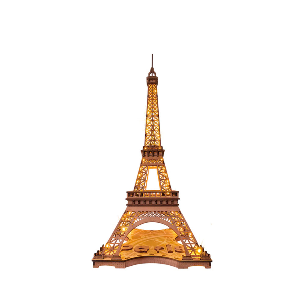 Rolife Night Of The Eiffel Tower LED 4 Lighting Modes 3D Wooden Puzzle DIY Model