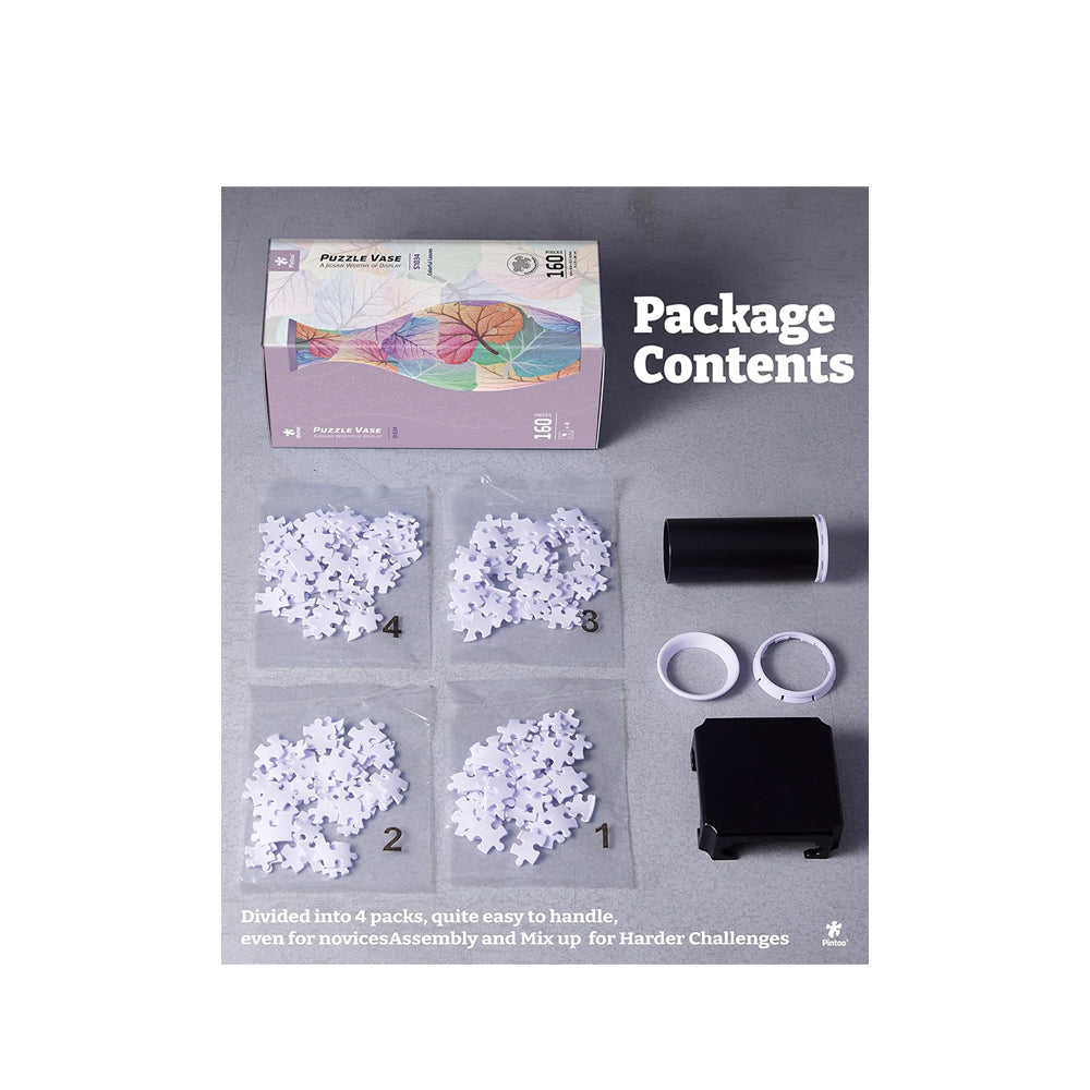 Pintoo Vase Colorful Leaves 3D Curved Puzzle DIY Model Kit