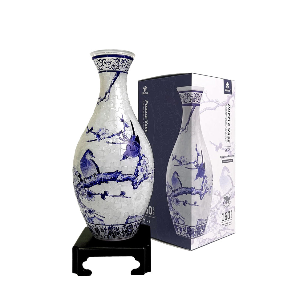 Pintoo Vase Translucent Magpies On Plum Tree 3D Curved Puzzle DIY Model Kit