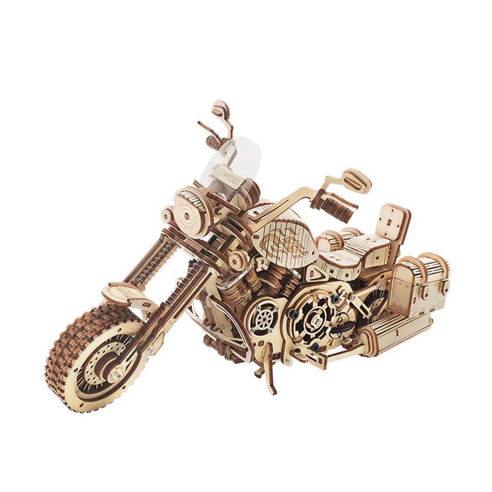 Rokr Cruiser Motorcycle Mechanical Gears 3D Wooden Puzzle DIY Model Kit