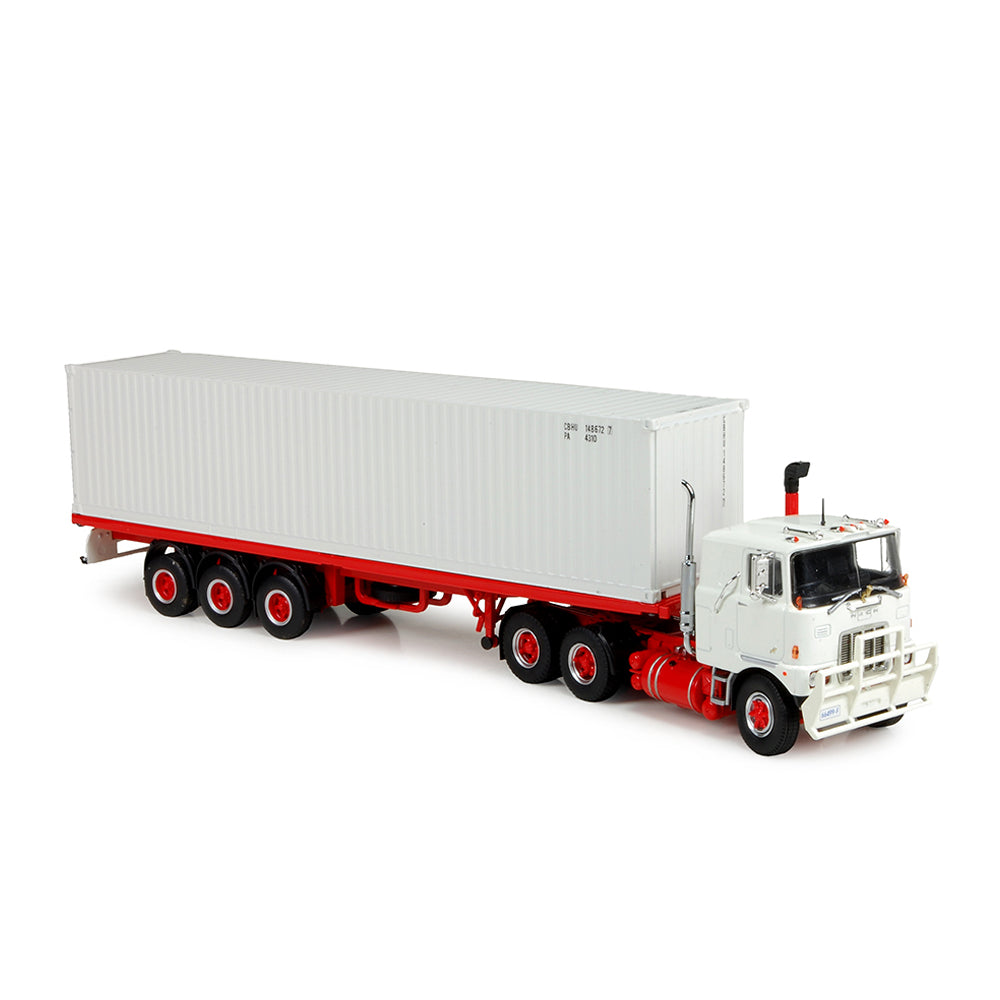 Tekno 1:50 Scale Mack F700 With 3 Axle Flat Top Trailer & 40' Container Diecast Model