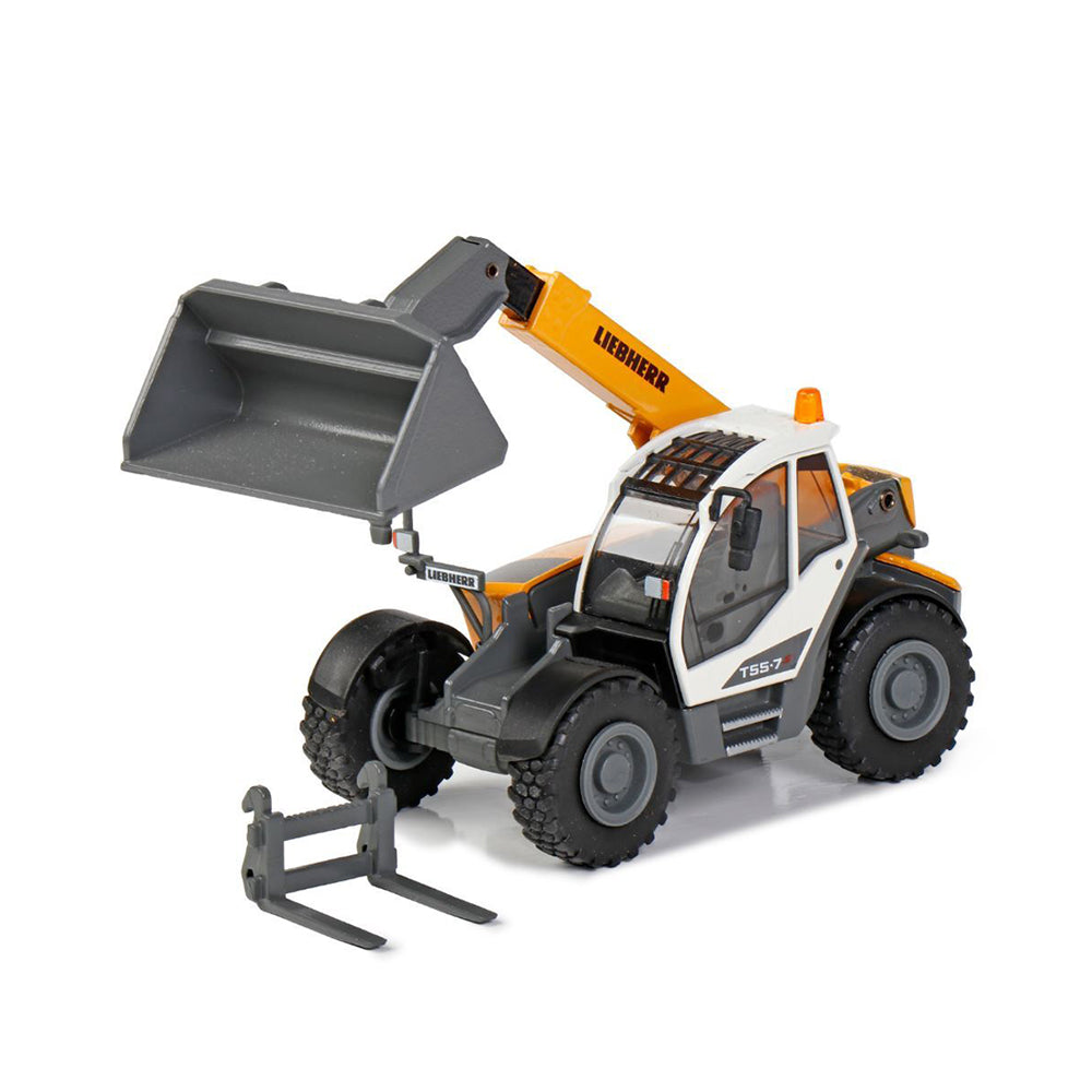 Conrad 1:50 Scale Liebherr T55-7s Telescopic Handler & Attachments Diecast Model