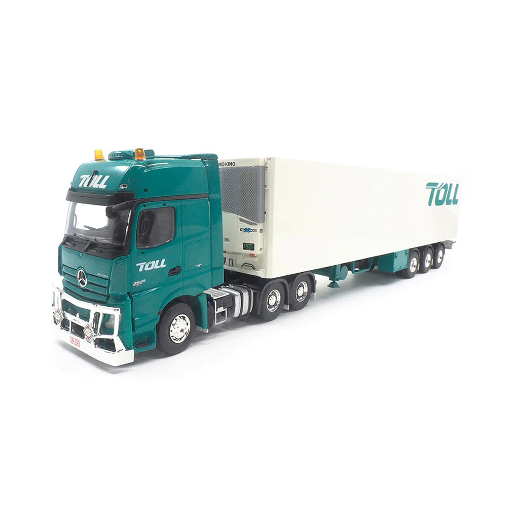 Roadragers 1:50 Scale Mercedes Benz MP04 Truck With Single Reefer Toll Trailer Model