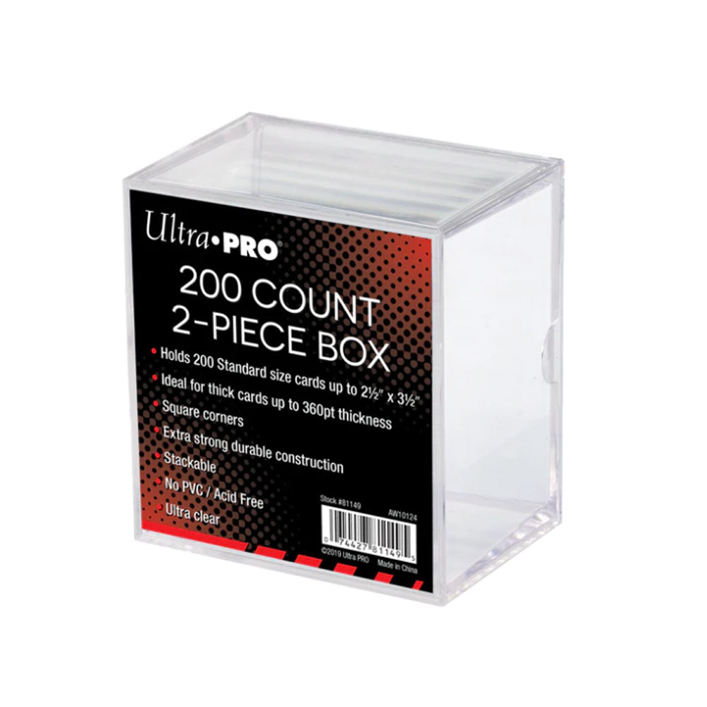 Ultra Pro 200 Count 2-Piece Standard Size Cards Plastic Clear Storage Box