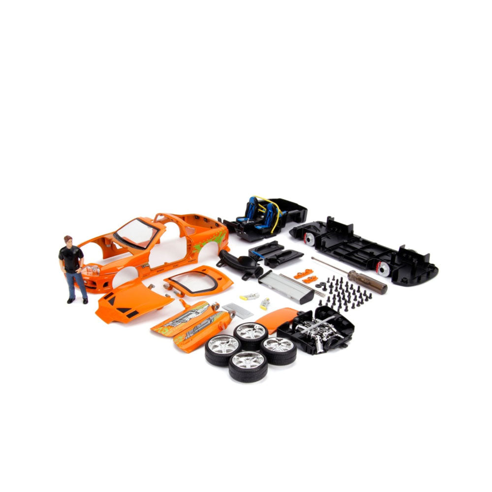 Jada 1:24 Fast And Furious Toyota Supra With Brian Orange Diecast Car Model Kit