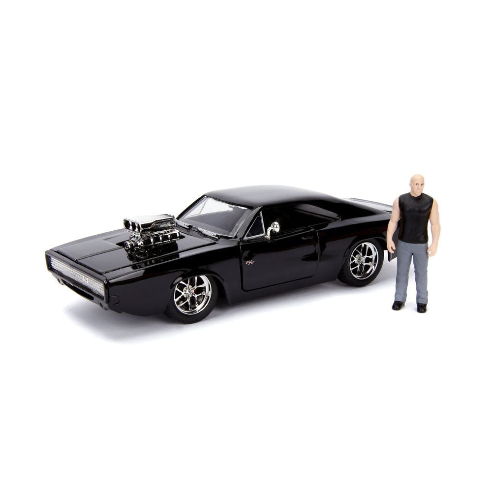 Jada 1:24 Scale Fast And Furious 1970 Dodge Charger With Dom Diecast Car Toy Replica