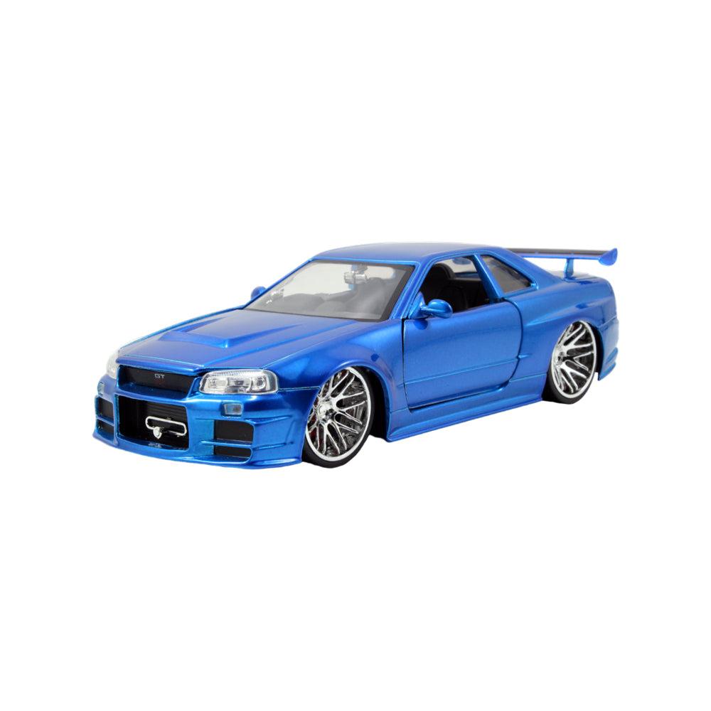 Jada 1:24 Scale Fast & Furious '02 Nissan Skyline GT-R R34 Blue Diecast Model