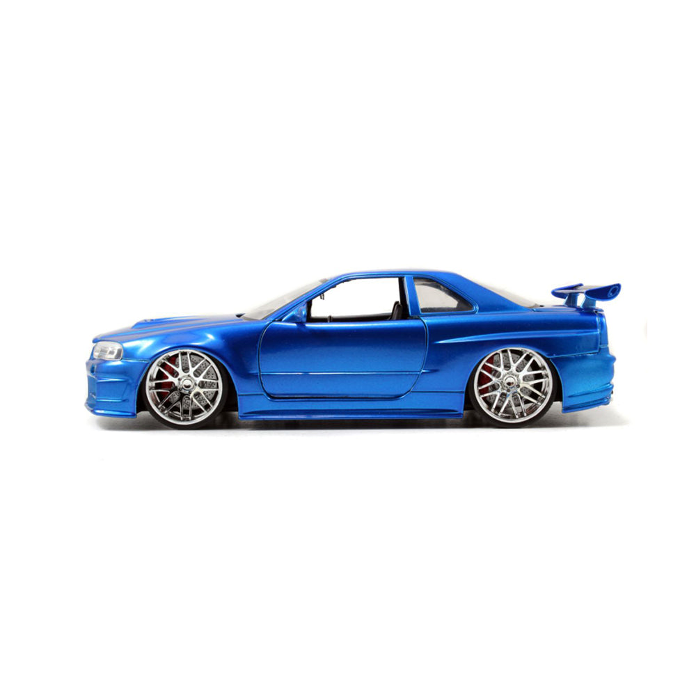 Jada 1:24 Scale Fast & Furious '02 Nissan Skyline GT-R R34 Blue Diecast Model