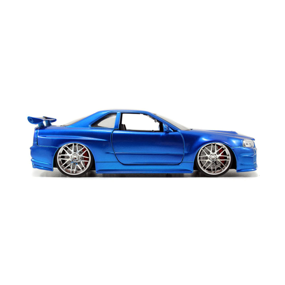 Jada 1:24 Scale Fast & Furious '02 Nissan Skyline GT-R R34 Blue Diecast Model
