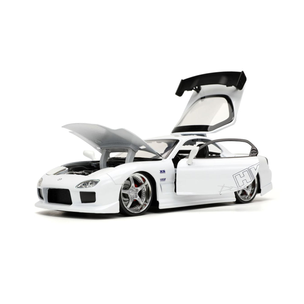 Jada 1:24 Scale Fast & Furious 1993 Mazda RX-7 FD3S-Wide Diecast White Car Toy