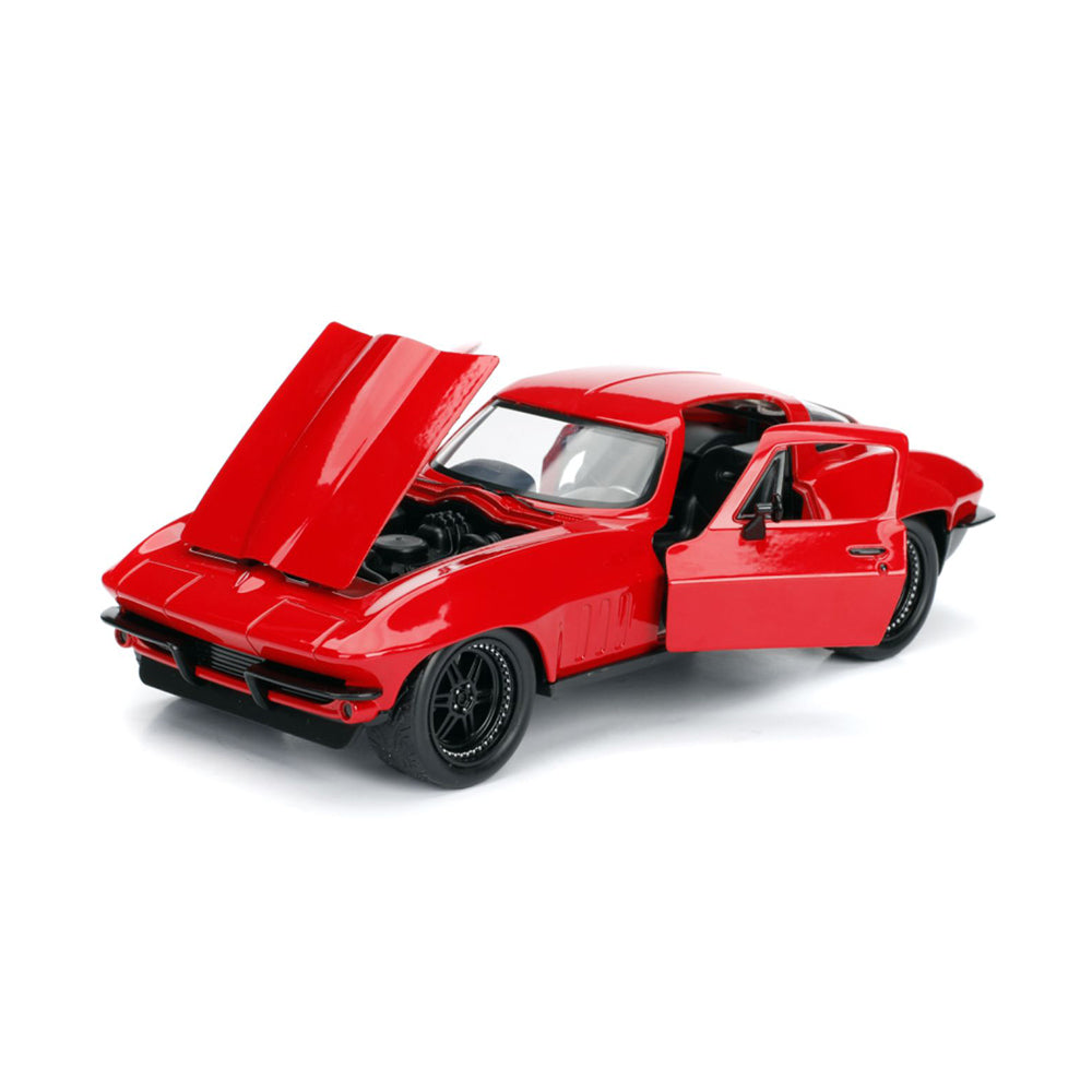 Jada 1:24 Scale Fast & Furious 8 '66 Chevy Corvette Diecast Car Model Hollywood Ride