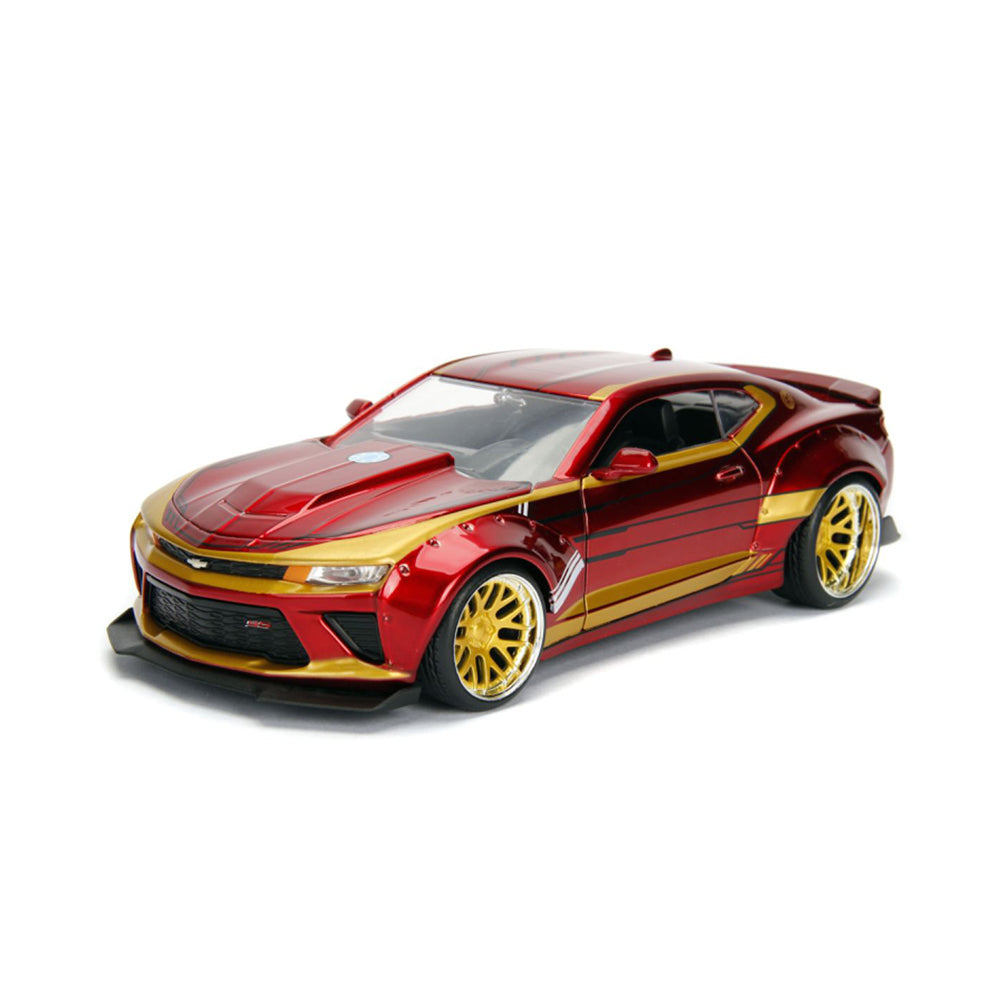Jada 1:24 Scale Marvel Comics Iron Man 2016 Chevy Camero SS Hollywood Rides Car Model
