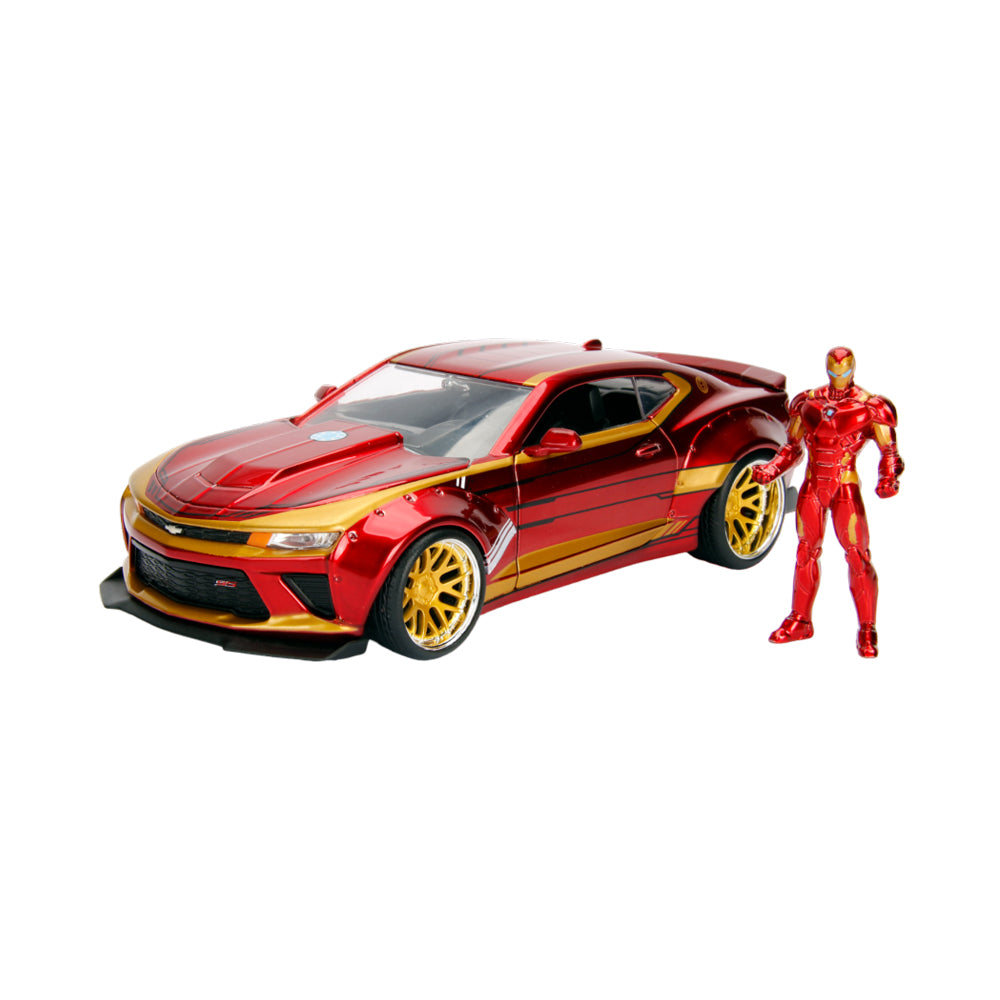 Jada 1:24 Scale Marvel Comics Iron Man 2016 Chevy Camero SS Hollywood Rides Car Model