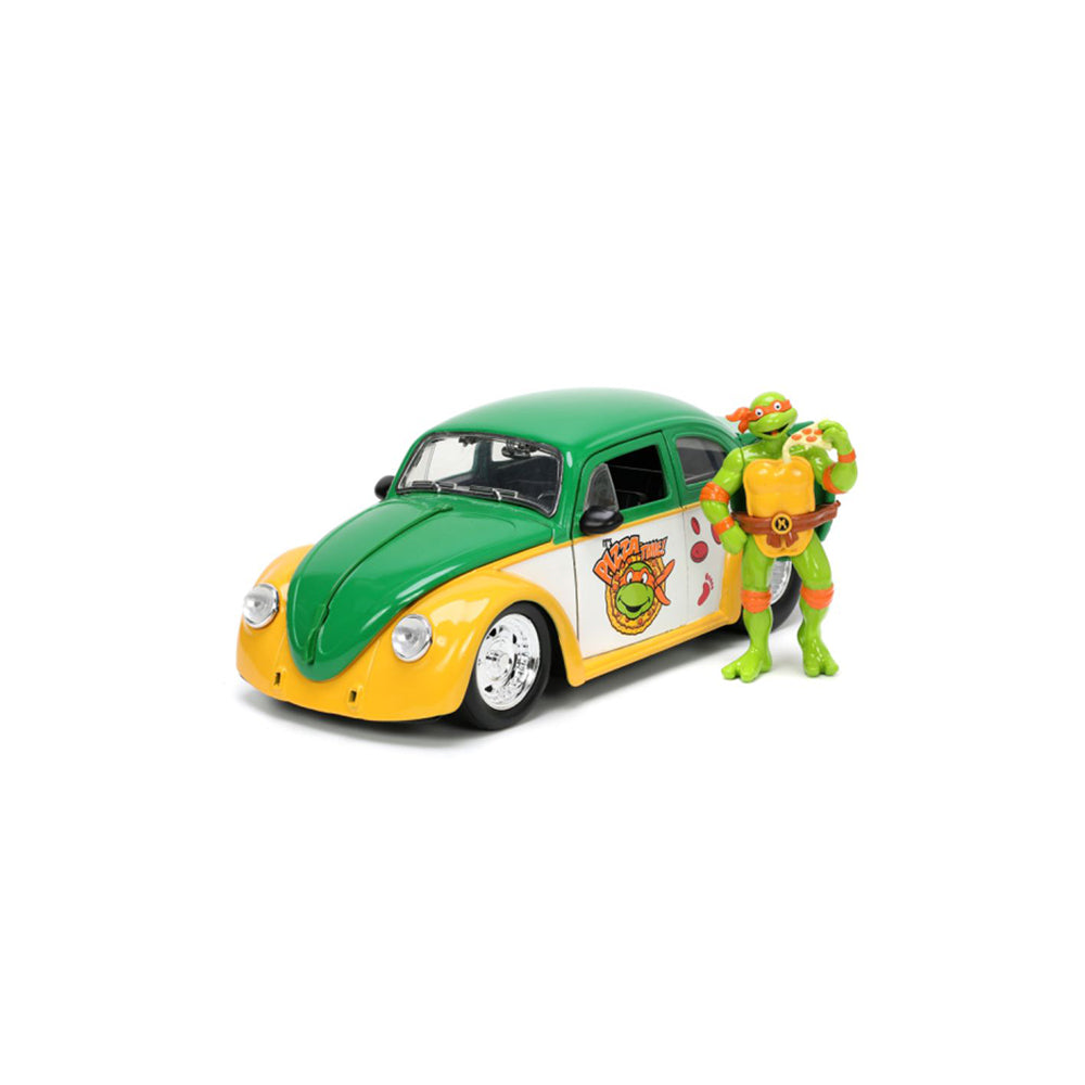 Jada 1:24 Scale Teenage Mutant Ninja Turtles Volkswagen Beetle & Michelangelo Model