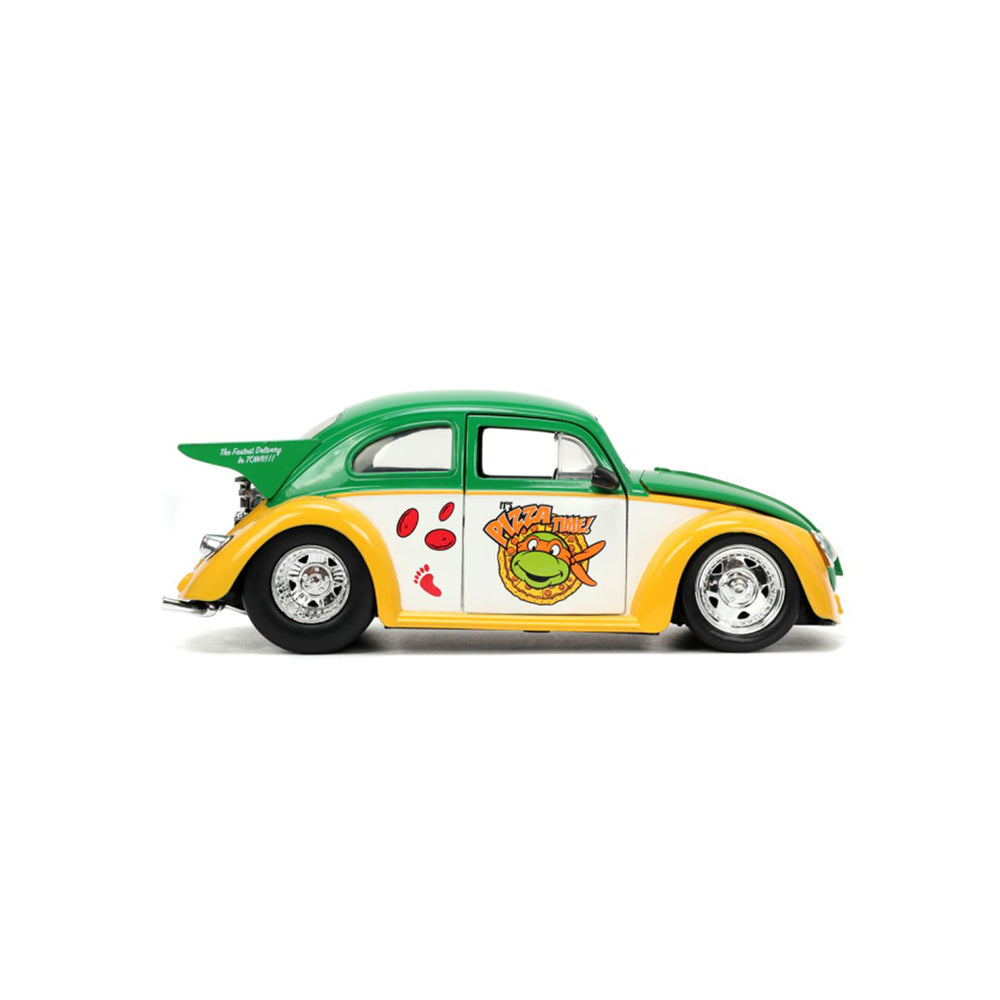 Jada 1:24 Scale Teenage Mutant Ninja Turtles Volkswagen Beetle & Michelangelo Model
