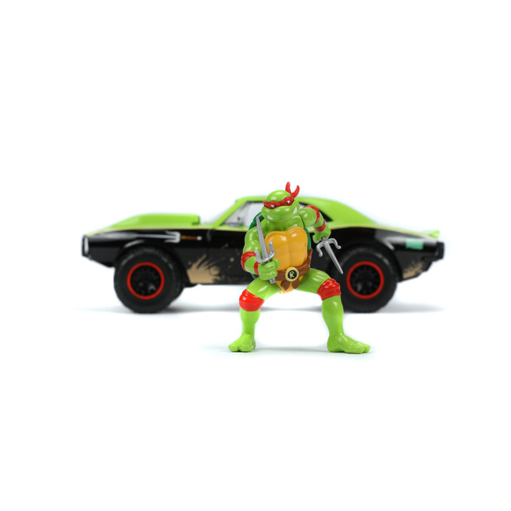 Jada 1:24 Scale Teenage Mutant Ninja Turtles 1967 Chevrolet Camaro Car & Raphael Model