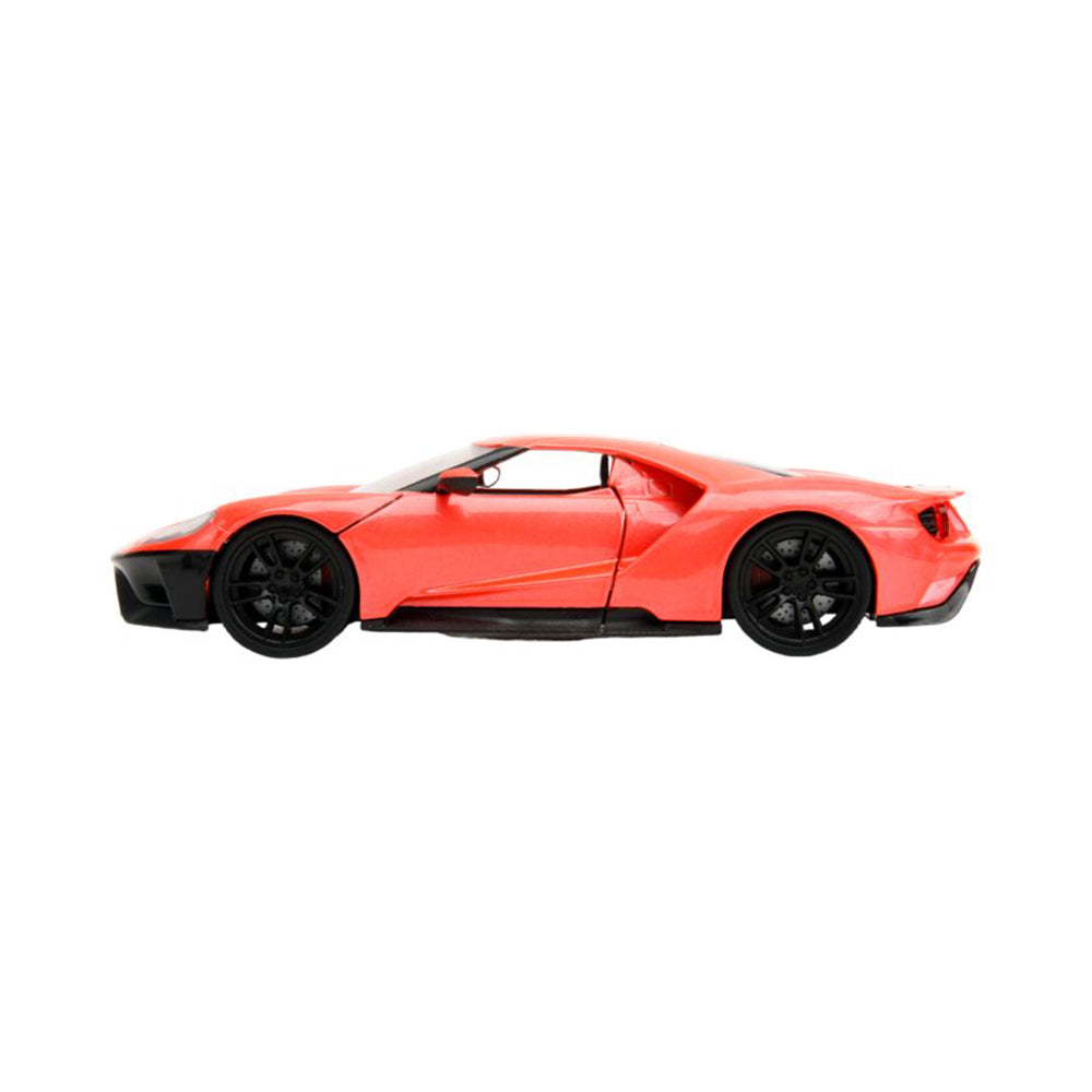 Jada 1:24 Scale Pink Slips 2017 Ford GT Light Red With Black Stripe Diecast Car
