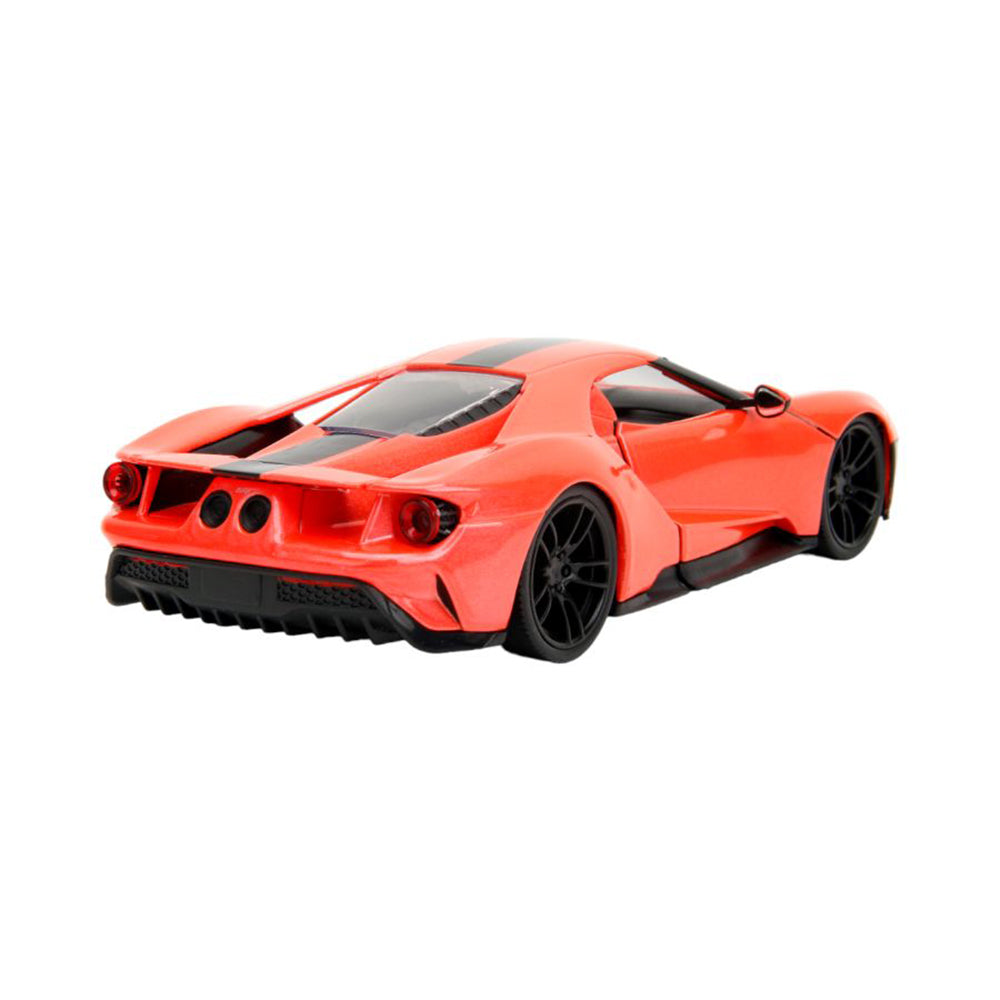 Jada 1:24 Scale Pink Slips 2017 Ford GT Light Red With Black Stripe Diecast Car