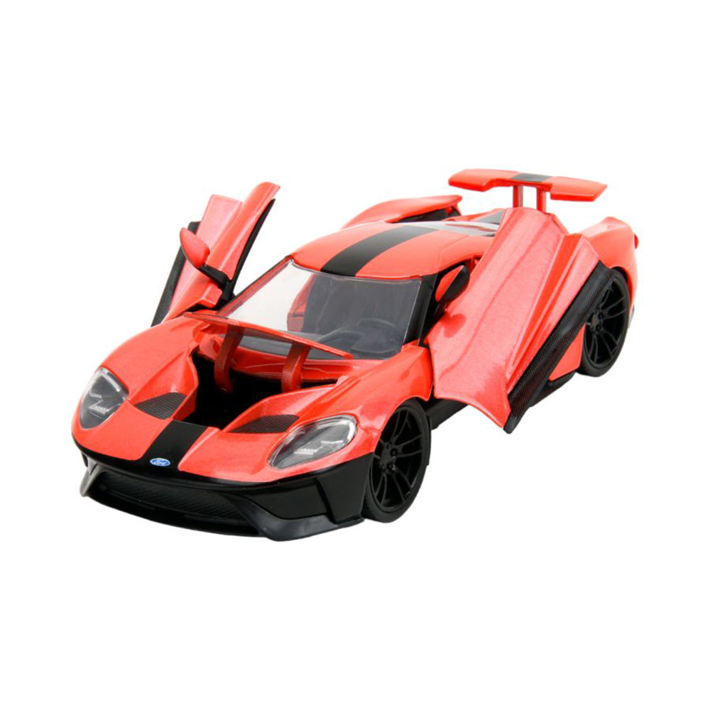 Jada 1:24 Scale Pink Slips 2017 Ford GT Light Red With Black Stripe Diecast Car