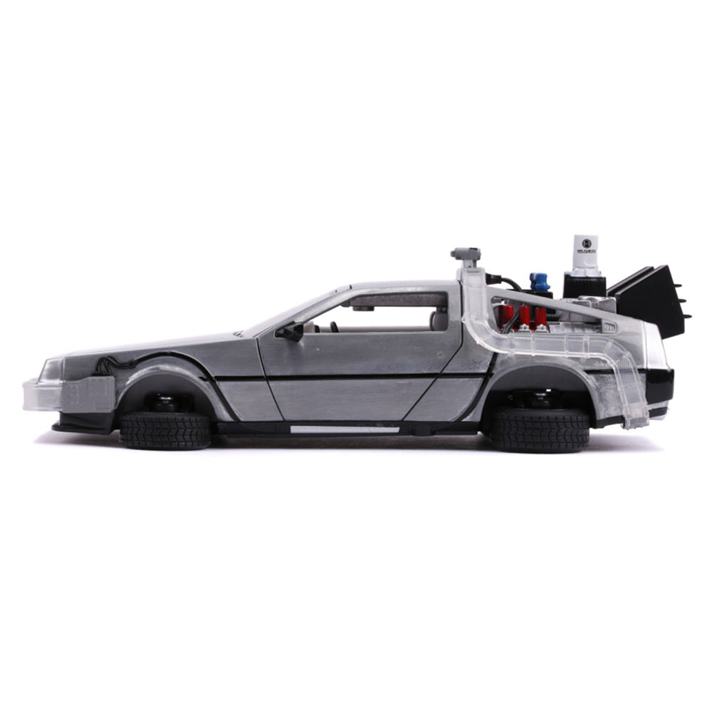 Jada 1:24 Scale Back To The Future Part II Delorean Time Machine Hollywood Ride Model