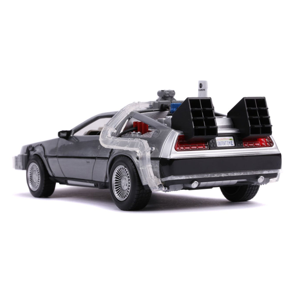 Jada 1:24 Scale Back To The Future Part II Delorean Time Machine Hollywood Ride Model