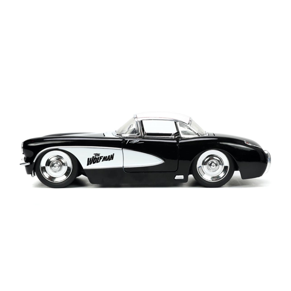 Jada 1:24 Scale Universal Monsters 1957 Chevrolet Corvette & Wolfman Figure Model
