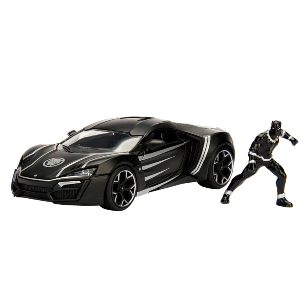 Jada 1:24 Scale Avengers Comics Lykan Hypersport Car & Black Panther Figure Toy