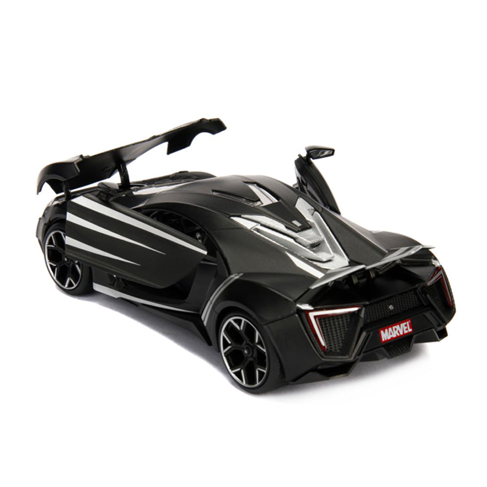 Jada 1:24 Scale Avengers Comics Lykan Hypersport Car & Black Panther Figure Toy
