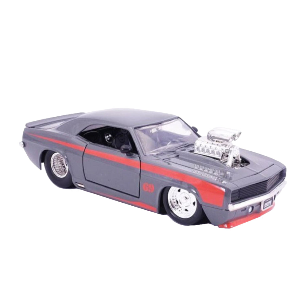 Jada 1:24 Scale Big Time Muscle 1969 Chevrolet Camaro Grey Orange Diecast Model
