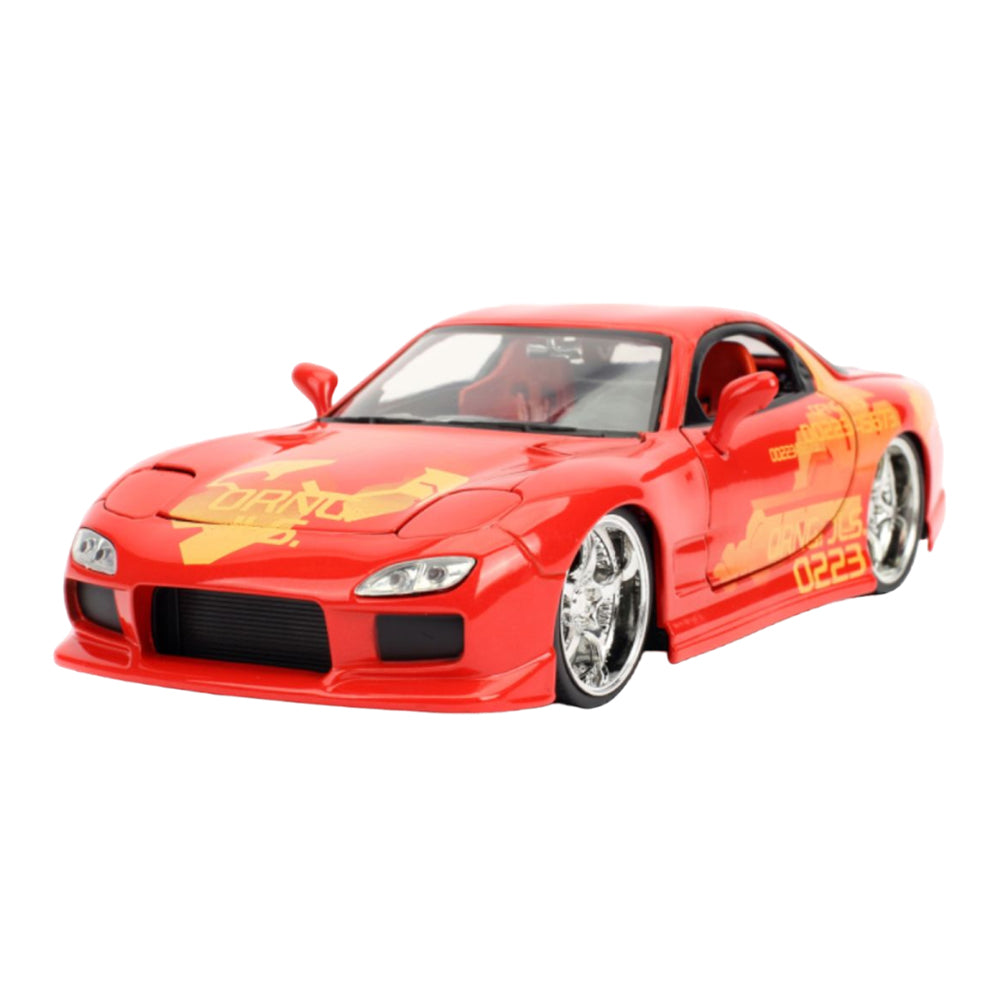 Jada 1:24 Scale Fast & Furious Orange Julius '93 Mazda RX-7 Diecast Car Model