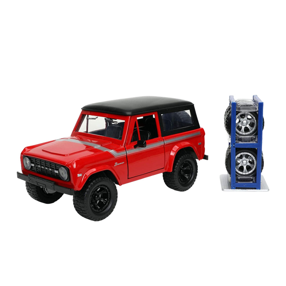 Jada 1:24 Scale Just Trucks 1973 Ford Bronco Hard Top & Extra Wheels Diecast Model