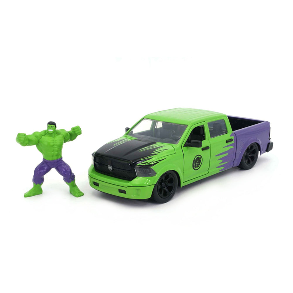 Jada 1:24 Scale Hollywood Rides Marvel 2014 Dodge Ram 1500 With Hulk Diecast Model