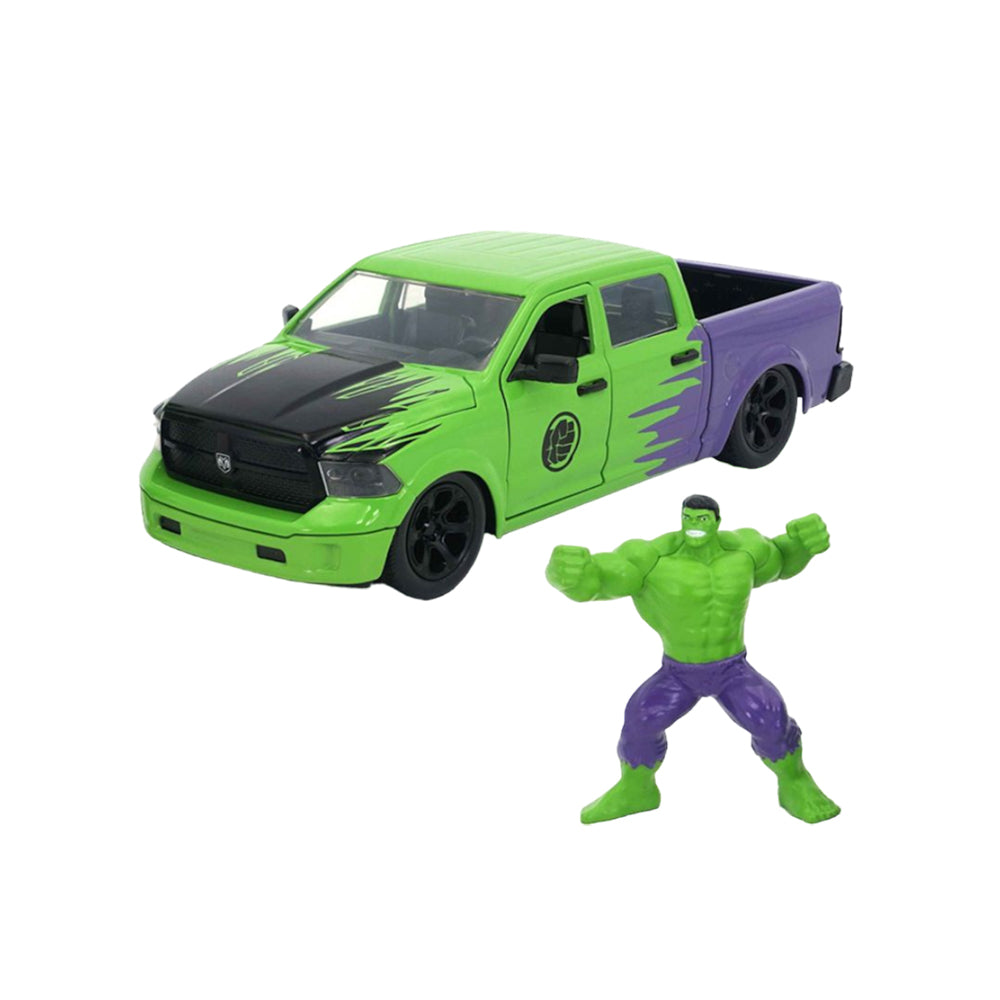 Jada 1:24 Scale Hollywood Rides Marvel 2014 Dodge Ram 1500 With Hulk Diecast Model