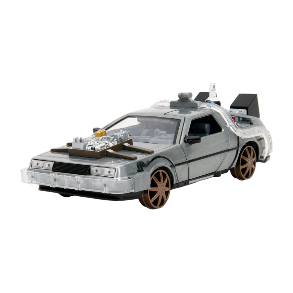Jada 1:24 Scale Back To The Future 3 Delorean Time Machine With Lights Diecast Car