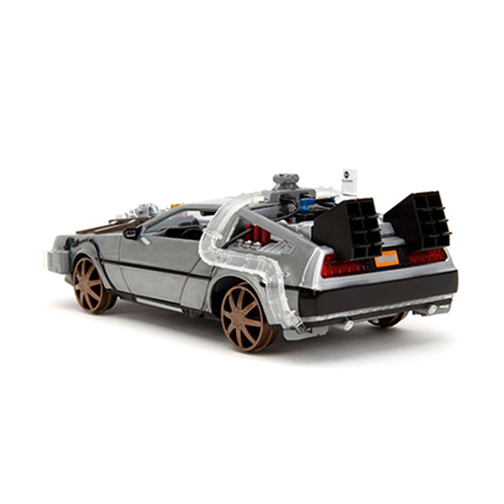 Jada 1:24 Scale Back To The Future 3 Delorean Time Machine With Lights Diecast Car