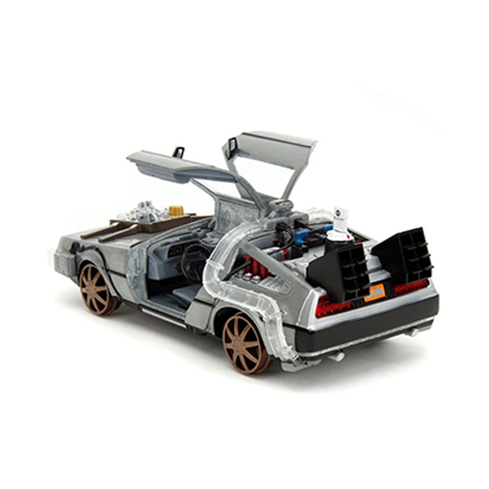 Jada 1:24 Scale Back To The Future 3 Delorean Time Machine With Lights Diecast Car