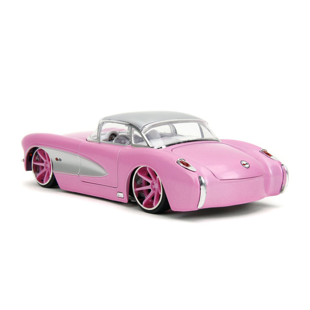 Jada 1:24 Scale Pink Slips 1957 Chevrolet Corvette Pink Diecast Car Model
