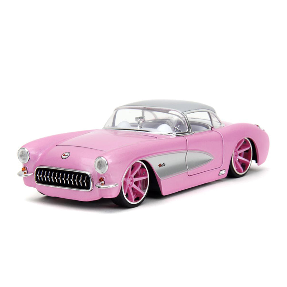 Jada 1:24 Scale Pink Slips 1957 Chevrolet Corvette Pink Diecast Car Model