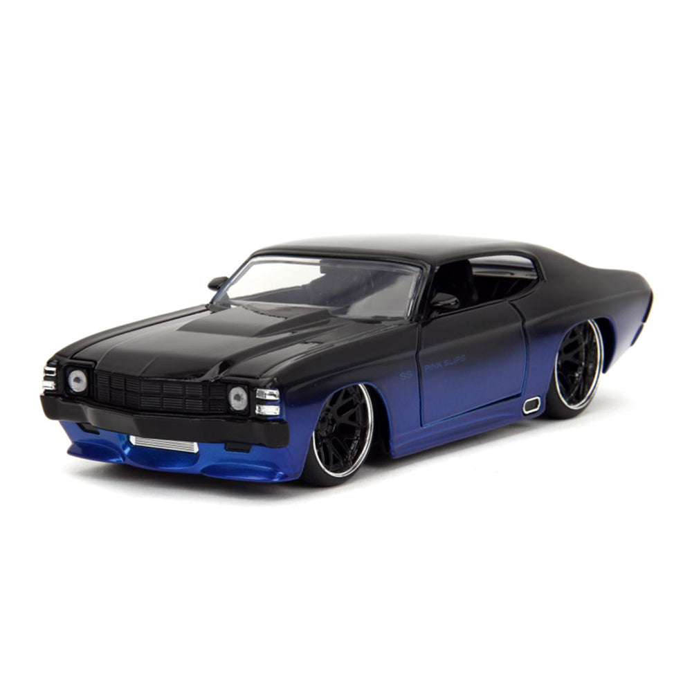 Jada 1:24 Scale Pink Slips 1971 Cheverlot Chevelle SS Blue Black Diecast Car