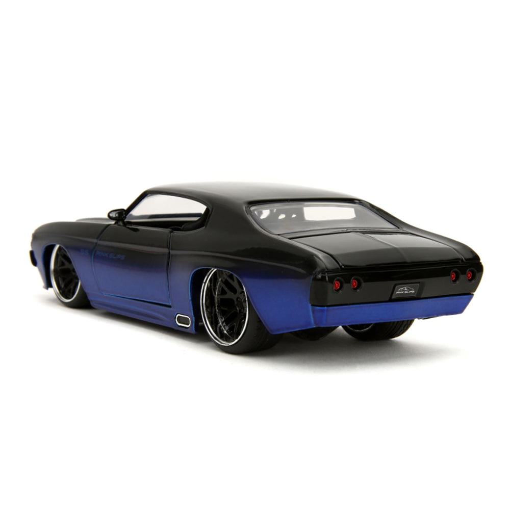 Jada 1:24 Scale Pink Slips 1971 Cheverlot Chevelle SS Blue Black Diecast Car